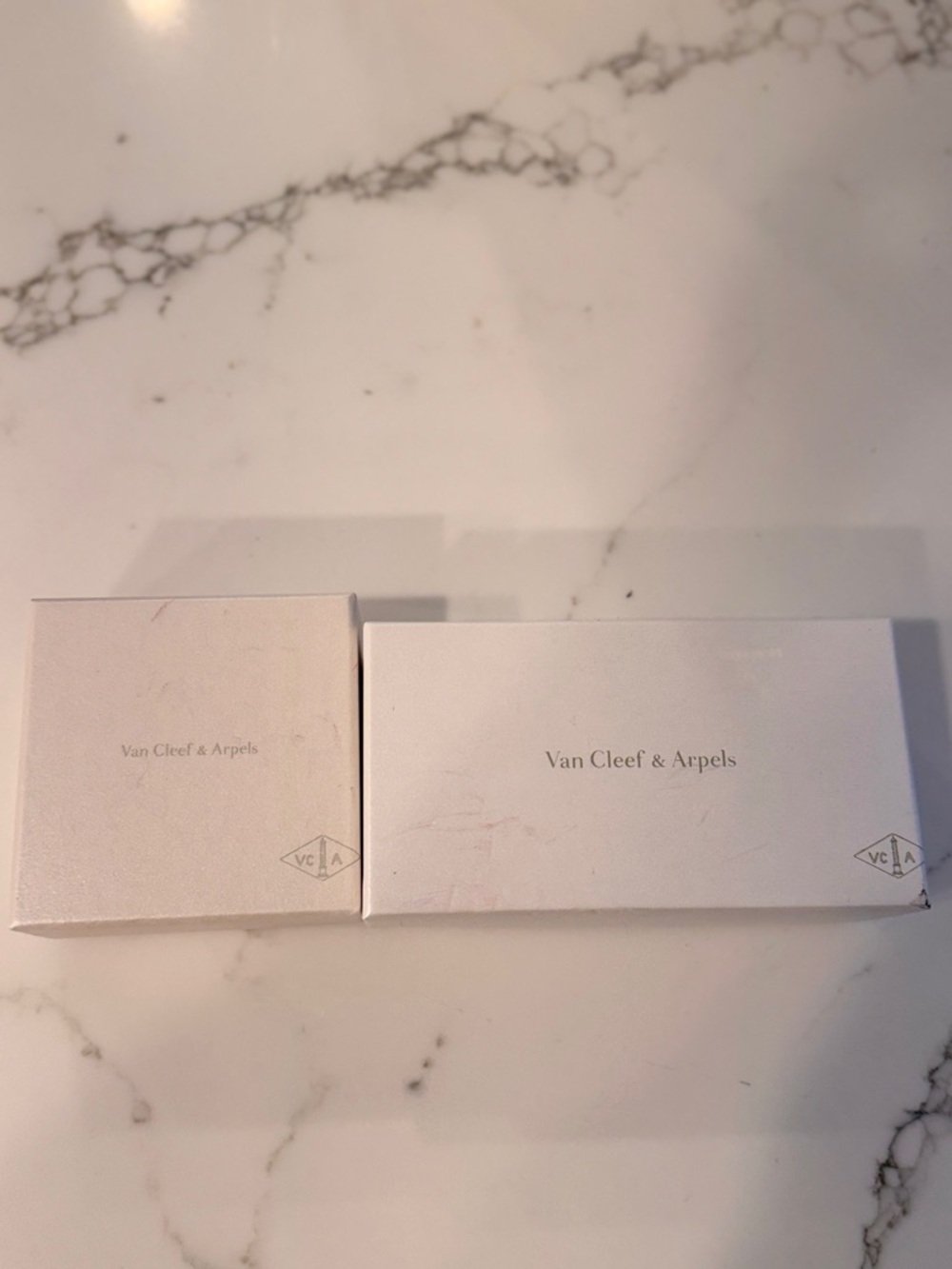 Authentic Van Cleef & Arpels White Jewelry Boxes